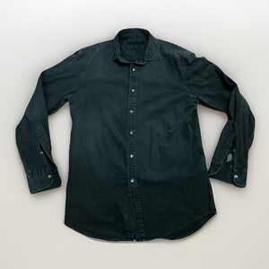 Ralph Lauren Black Button Front Shirt Mens M 100% Cotton